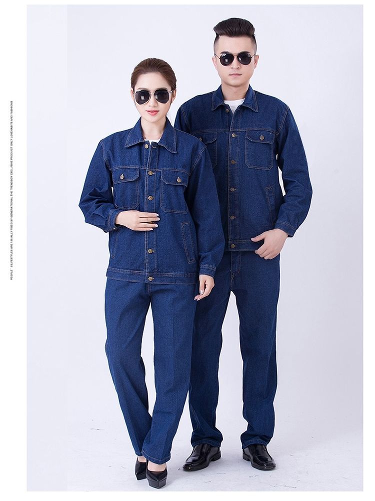 NZ023C 電焊牛仔工作服套裝男焊工加厚防燙耐磨建筑工汽修勞保工作服褲子(圖18)