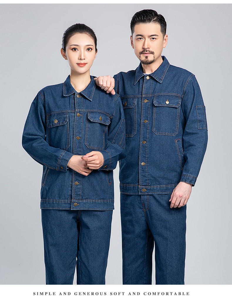 NZ011C 牛仔工作服套裝男加厚春夏防燙耐磨電焊專用電工焊工服勞保服定制(圖13)