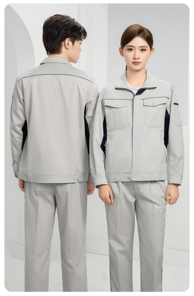 DL237D 夏季彈力竹纖維工作服套裝定制吸濕排汗透氣長短袖薄款電工勞保服(圖22)