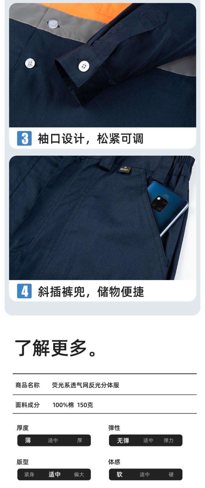 WQ2119X 夏季薄款反光條工作服印LOGO透氣車間廠服拉鏈款立領(lǐng)工裝外貿(mào)(圖9)