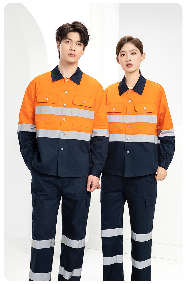 WQ2119X 夏季薄款反光條工作服印LOGO透氣車間廠服拉鏈款立領(lǐng)工裝外貿(mào)(圖12)