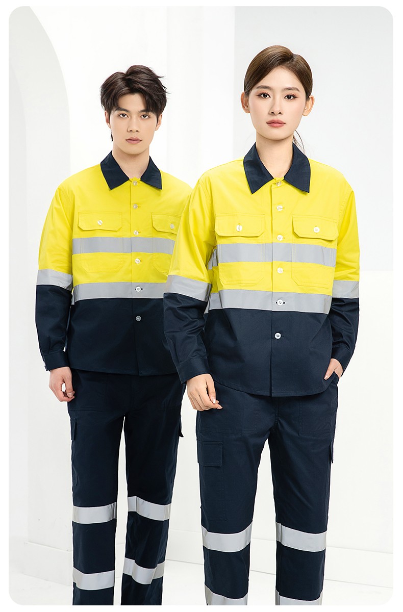 WQ2119X 夏季薄款反光條工作服印LOGO透氣車間廠服拉鏈款立領(lǐng)工裝外貿(mào)(圖15)