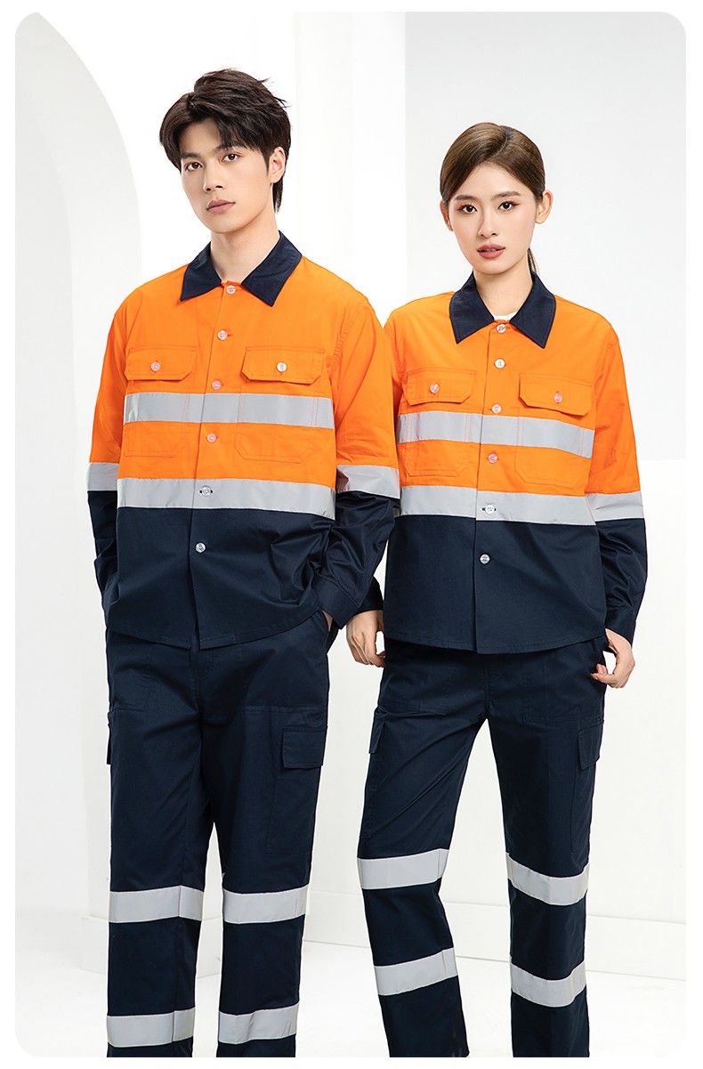 WQ2119X 夏季薄款反光條工作服印LOGO透氣車間廠服拉鏈款立領(lǐng)工裝外貿(mào)(圖13)