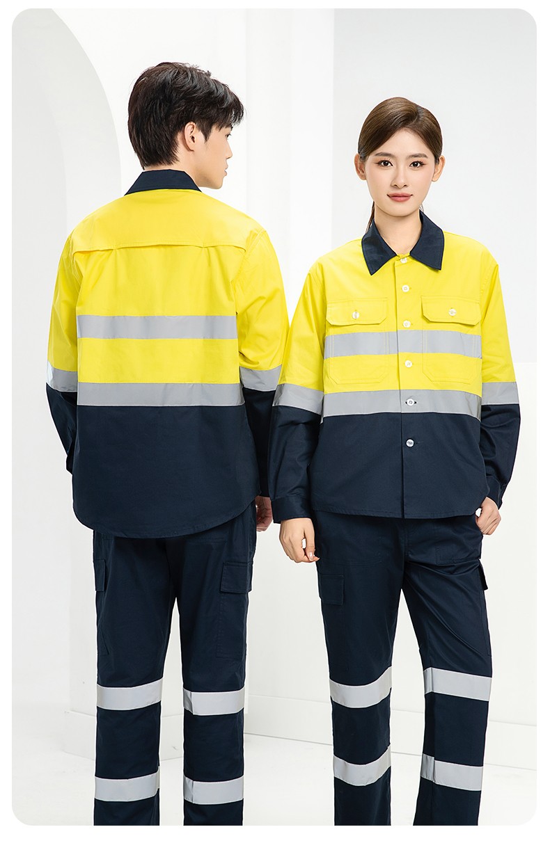 WQ2119X 夏季薄款反光條工作服印LOGO透氣車間廠服拉鏈款立領(lǐng)工裝外貿(mào)(圖16)