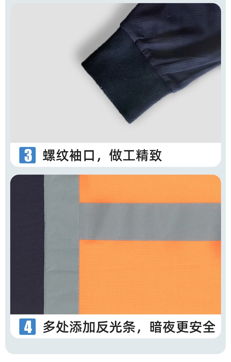SG2119X 夏季速干長袖工服反光條薄款透氣POLO文化衫車間機修工裝(圖9)