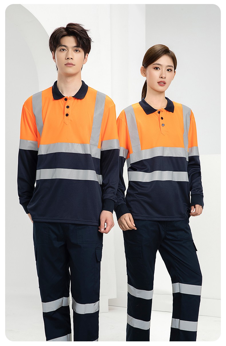 SG2119X 夏季速干長袖工服反光條薄款透氣POLO文化衫車間機修工裝(圖19)