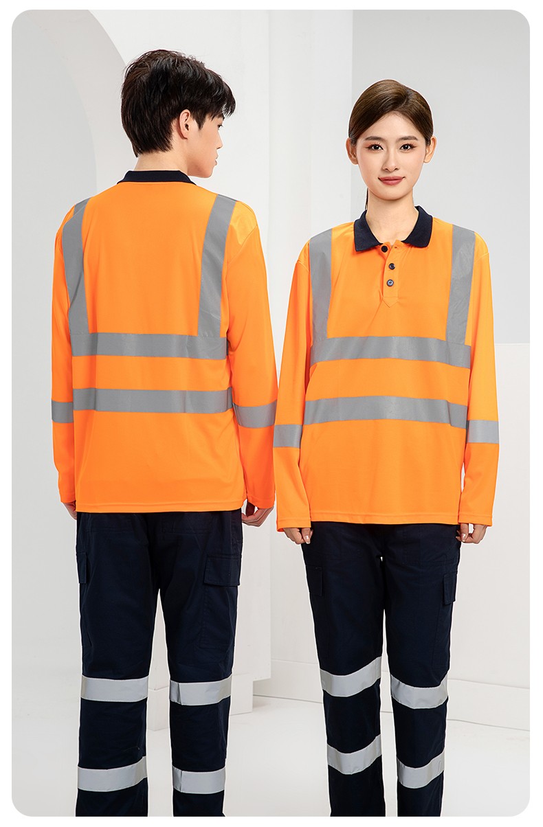 SG2120X 翻領(lǐng)速干反光polo男戶外環(huán)衛(wèi)道路施工環(huán)衛(wèi)安全建筑勞保反光工作服(圖20)