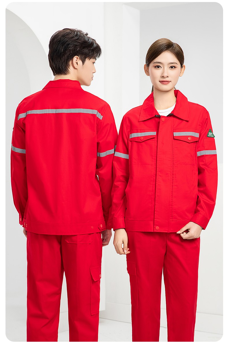 QM2091D 夏季工作服套裝男純棉長短袖薄款反光海油工程工裝機電焊工勞保服(圖26)