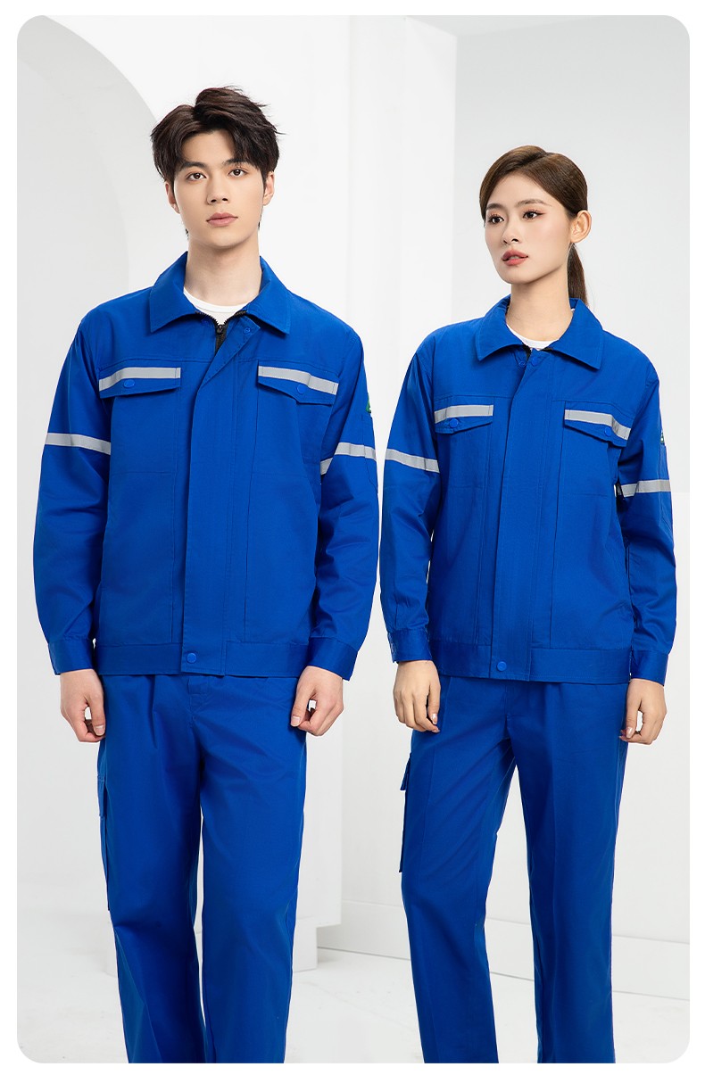 QM2091X 夏季長袖薄款工作服套裝男純棉反光焊工海油工程汽修車間電焊勞保(圖21)