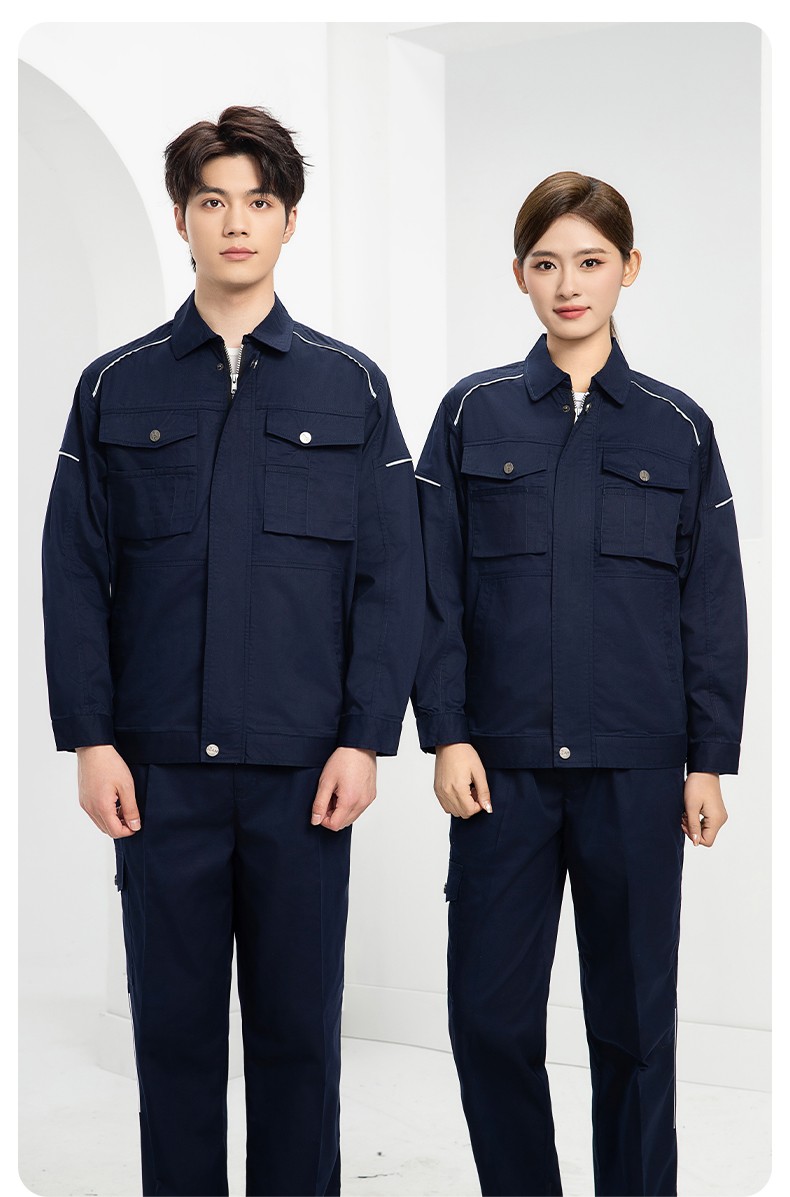 DM2315D 海源夏季工作服男短袖套裝機(jī)修服印字LOGO工地工人耐磨工裝定制(圖17)