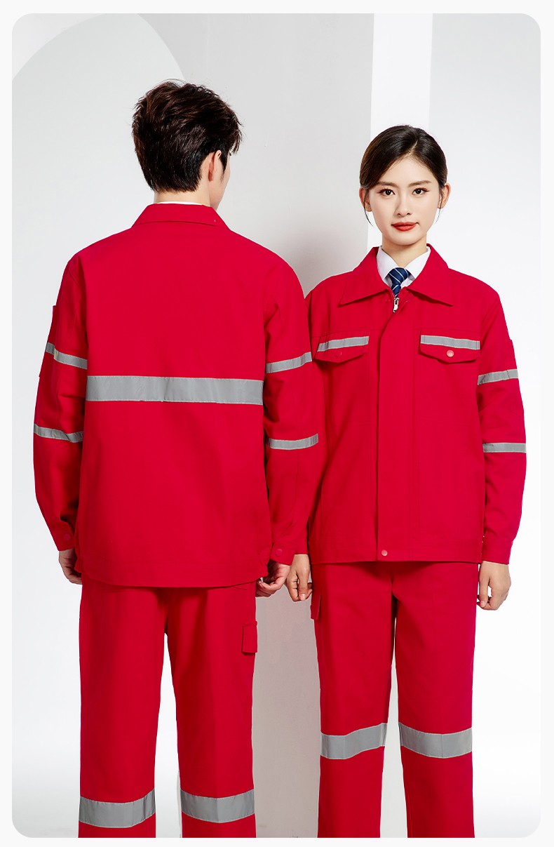 QM20137 純棉中海油勞保工作服套裝男女褲子加厚防燙耐磨耐臟電焊專(zhuān)用(圖19)