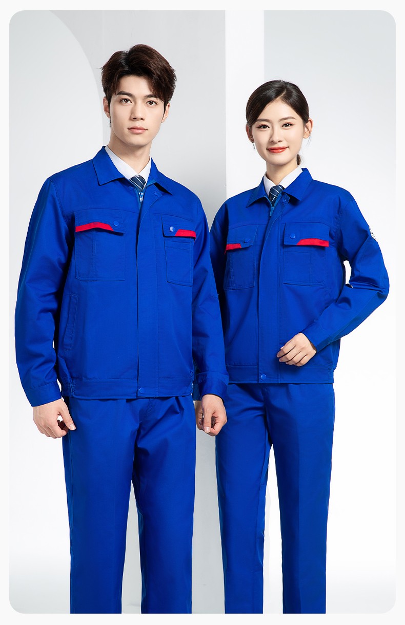 YM-20801 防靜電工作服定制春秋加厚耐磨套裝男女加油加汽站化工車(chē)間勞保服(圖15)