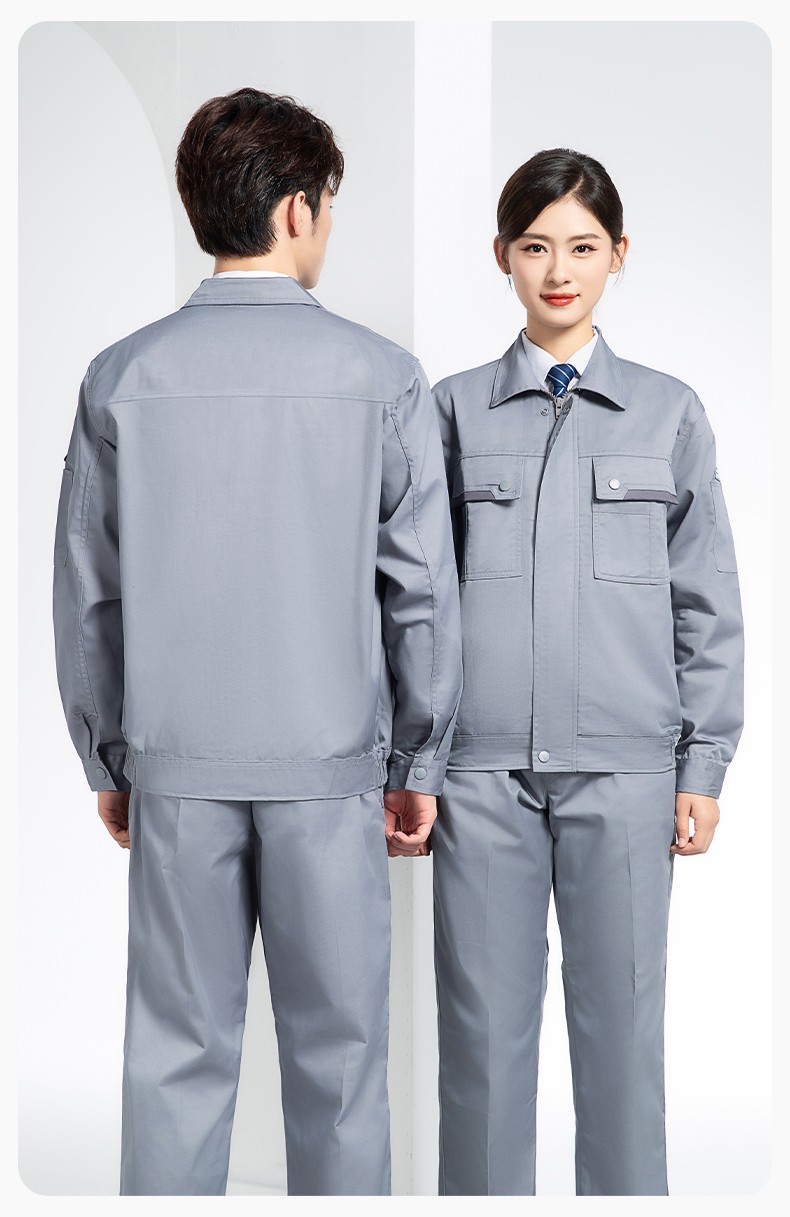 YM-20801 防靜電工作服定制春秋加厚耐磨套裝男女加油加汽站化工車(chē)間勞保服(圖17)