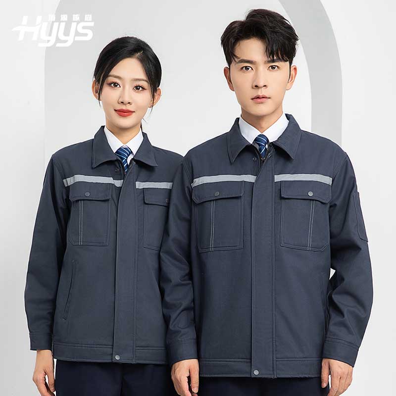 LJ-5835 冬季加絨工作服套裝男反光一體式保暖電焊工汽機(jī)修勞保服夾克定制