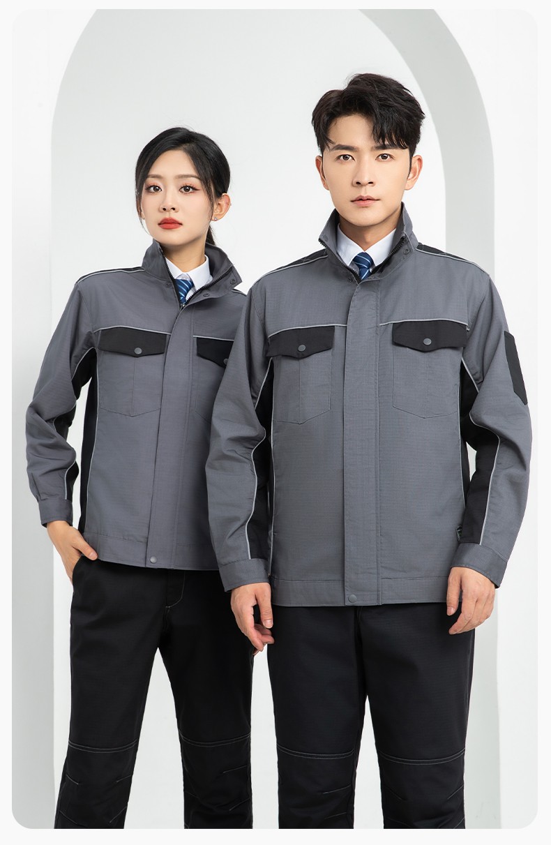 LJ-9802 春秋防撕裂勞保工作服套裝耐磨抗撕裂建筑工地干活工裝定制(圖20)