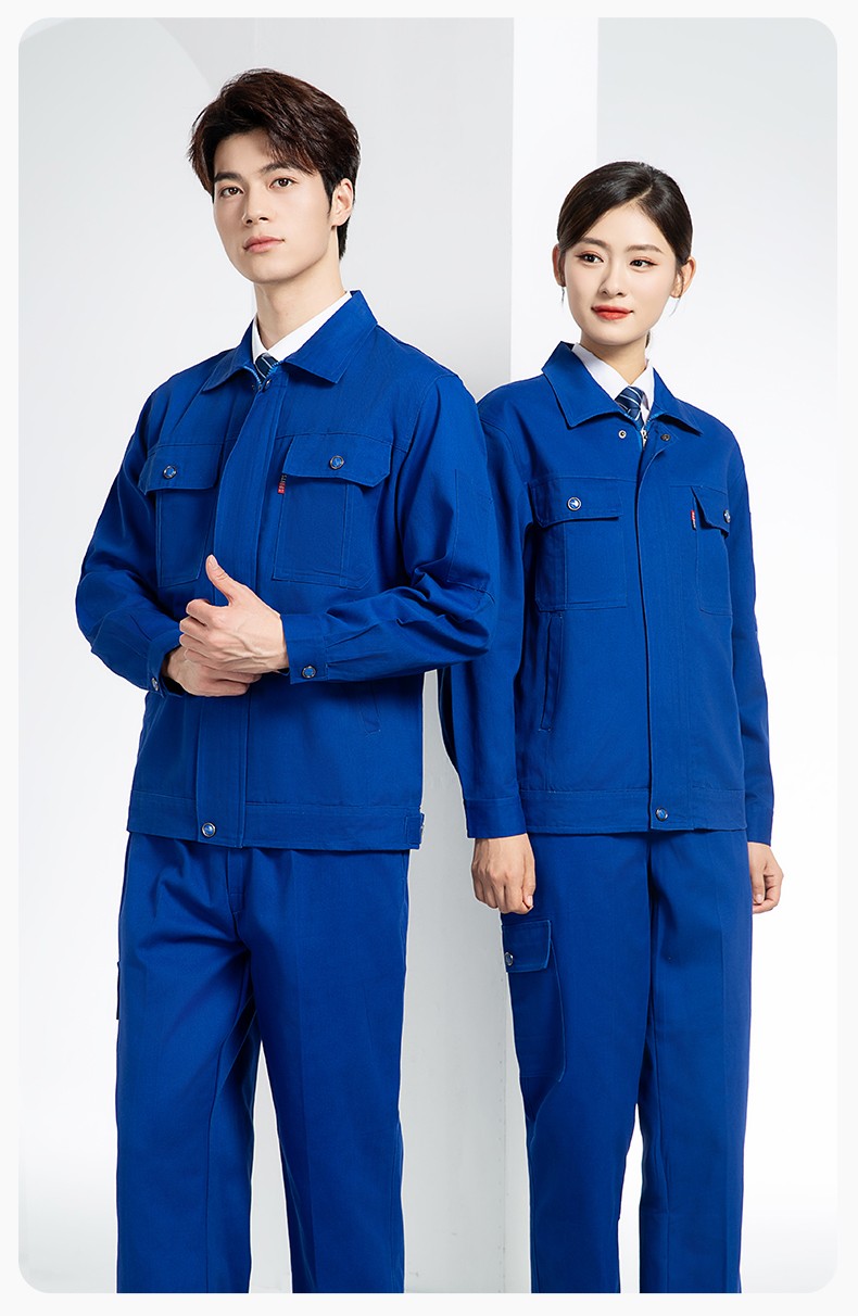 QM2094 春秋季純棉工作服套裝定制耐磨全棉勞保服工裝上衣勞動(dòng)廠服(圖16)