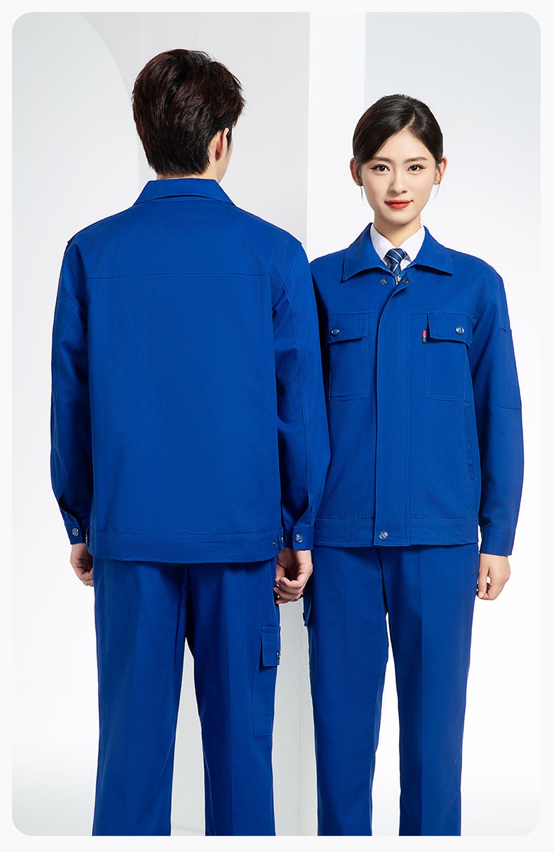 QM2094 春秋季純棉工作服套裝定制耐磨全棉勞保服工裝上衣勞動(dòng)廠服(圖17)