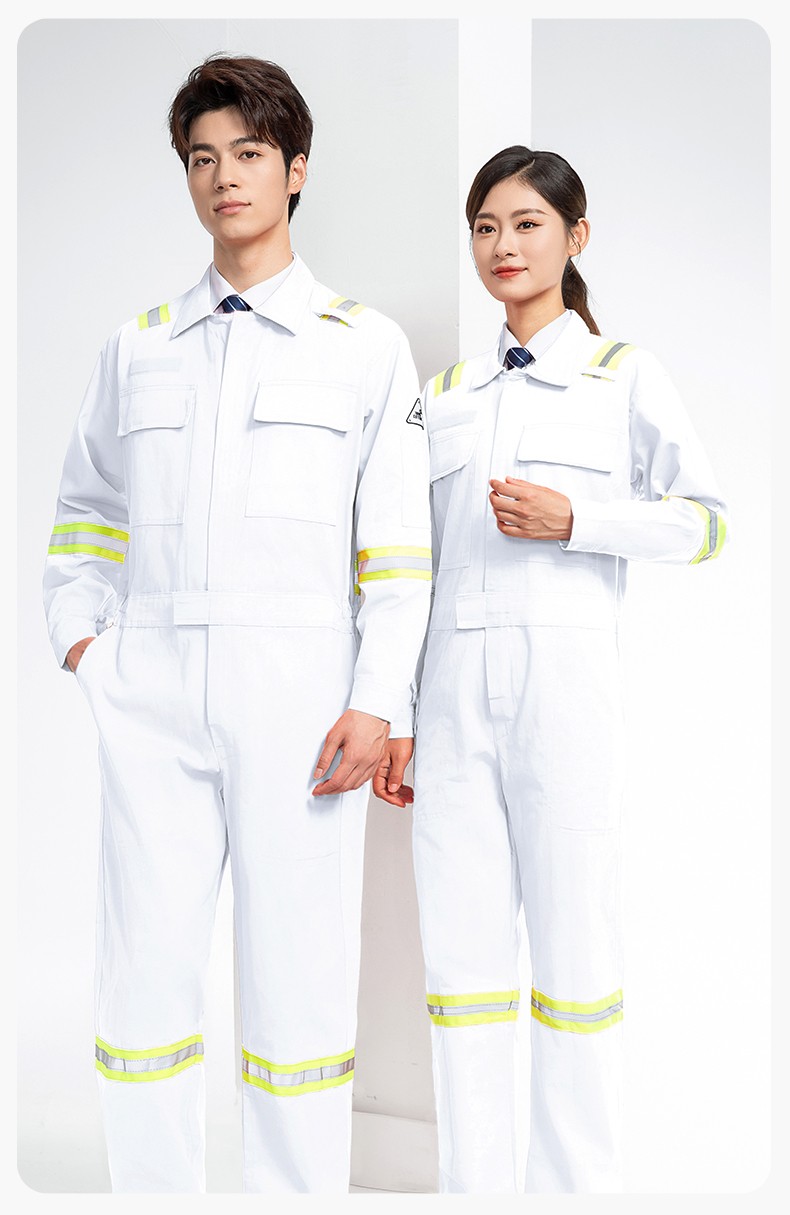 QM8057 全棉長(zhǎng)袖連體工作服反光條勞保服機(jī)修服中海油工作服套裝(圖14)