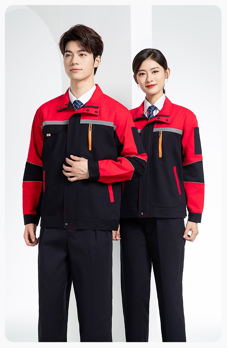 QM20129 純棉工作服套裝定制加厚耐磨長袖勞保服汽修裝修工地電焊工裝(圖21)