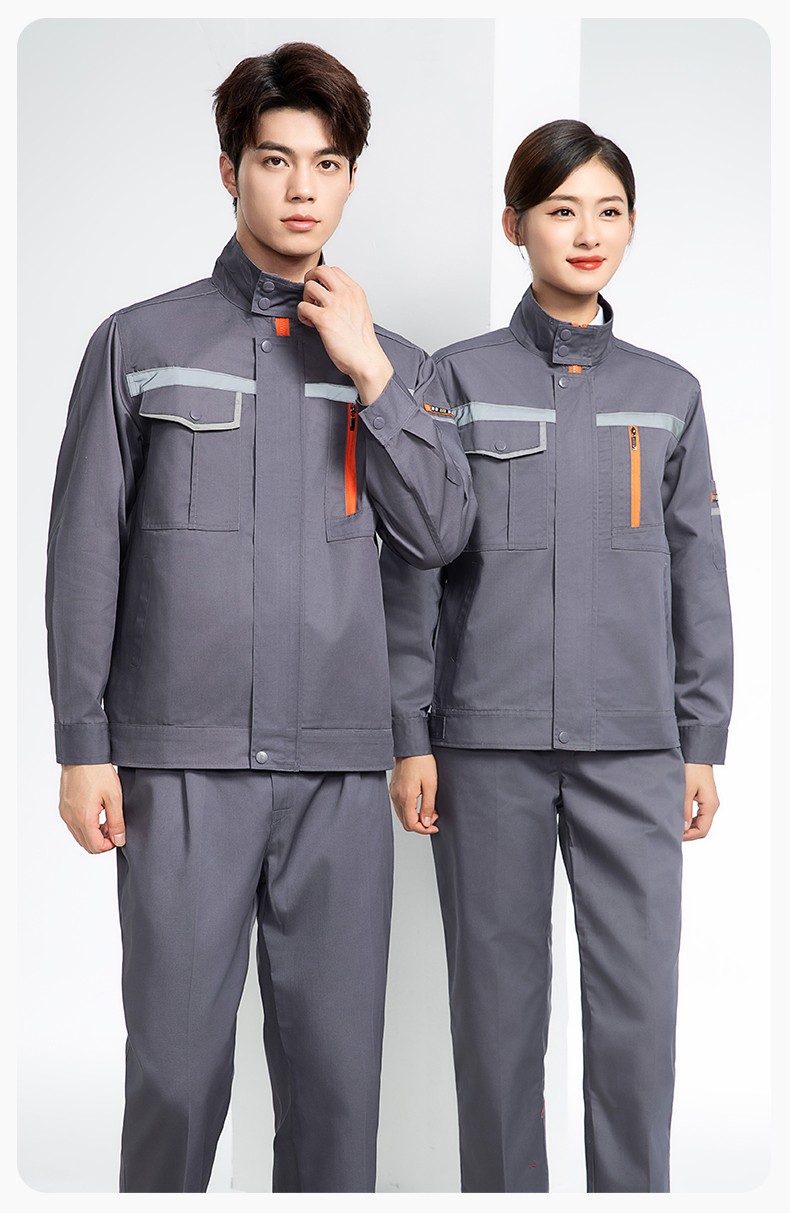 DM8038 批發(fā)工作服套裝男耐磨長(zhǎng)袖反光條廠服車間汽修企業(yè)工地工裝勞保服(圖16)