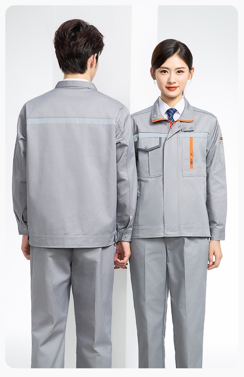 DM8038 批發(fā)工作服套裝男耐磨長(zhǎng)袖反光條廠服車間汽修企業(yè)工地工裝勞保服(圖19)