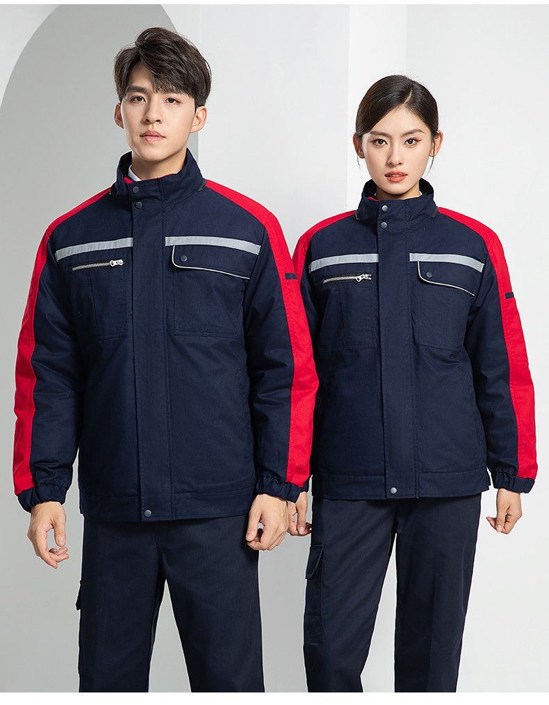 LW-8869 冬季工作服棉服定制工廠車間戶外男保溫反光條保暖棉襖棉衣工作服(圖20)