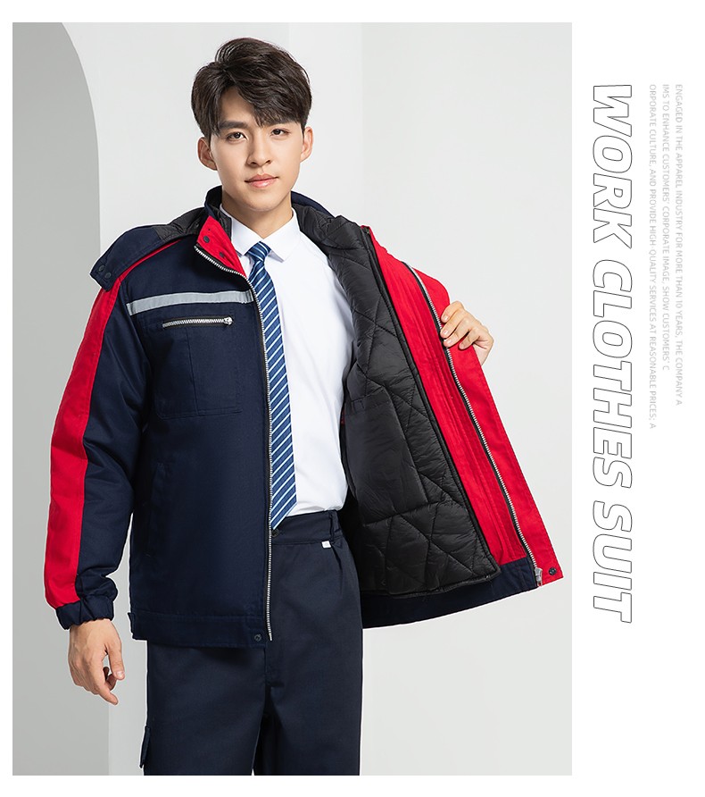 LW-8869Y 冬季羽絨內(nèi)膽工作服棉服定制工廠車間戶外男保溫反光條保暖棉襖棉衣工作服(圖18)