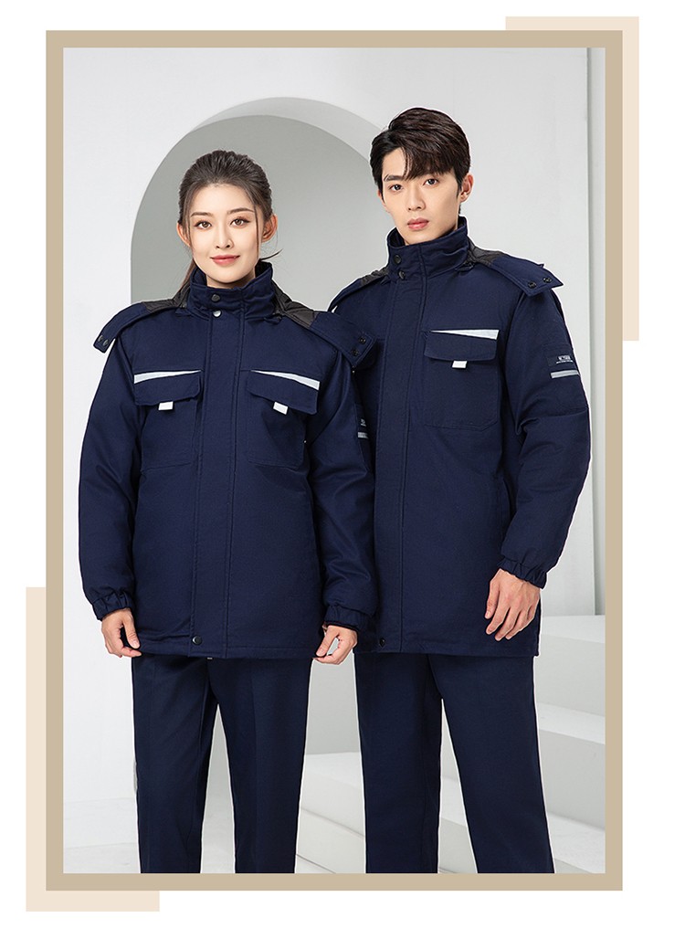 LW-8826Z 冬季工作服定制加厚保暖中長(zhǎng)防寒冷庫(kù)物業(yè)車(chē)間印繡字可拆卸棉服(圖22)