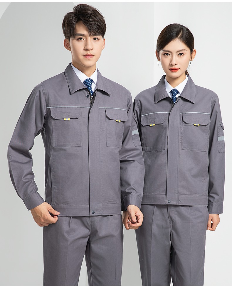 LW-8089 春秋季長袖反光工作服套裝定制男汽修耐磨工人工廠車間上衣勞保服(圖21)