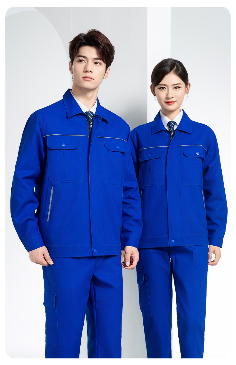 YM-092 春秋季工作服套裝定制男耐磨建筑工程工廠車間長(zhǎng)袖勞保服純色工裝(圖16)