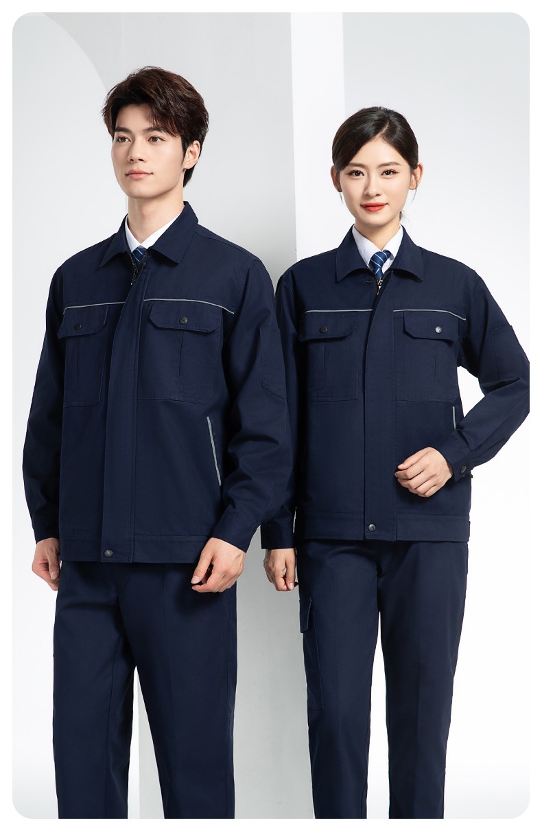 YM-092 春秋季工作服套裝定制男耐磨建筑工程工廠車間長(zhǎng)袖勞保服純色工裝(圖20)