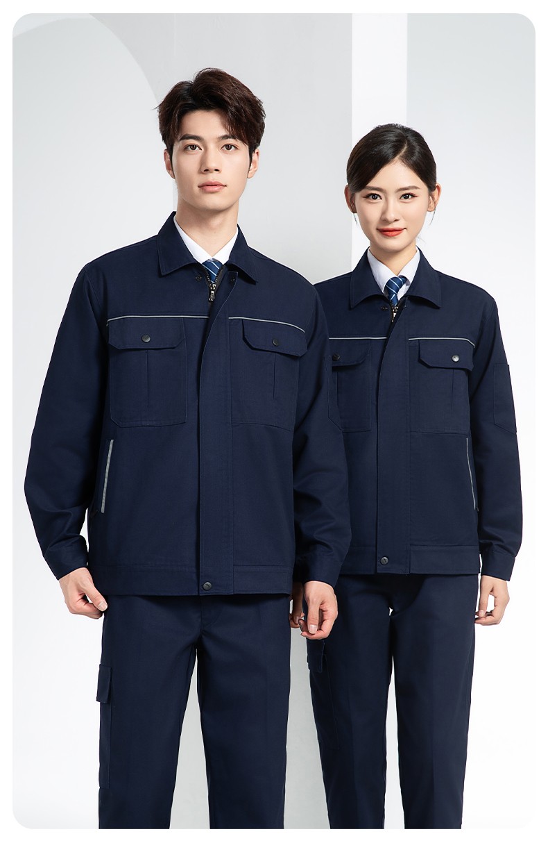 YM-092 春秋季工作服套裝定制男耐磨建筑工程工廠車間長(zhǎng)袖勞保服純色工裝(圖21)
