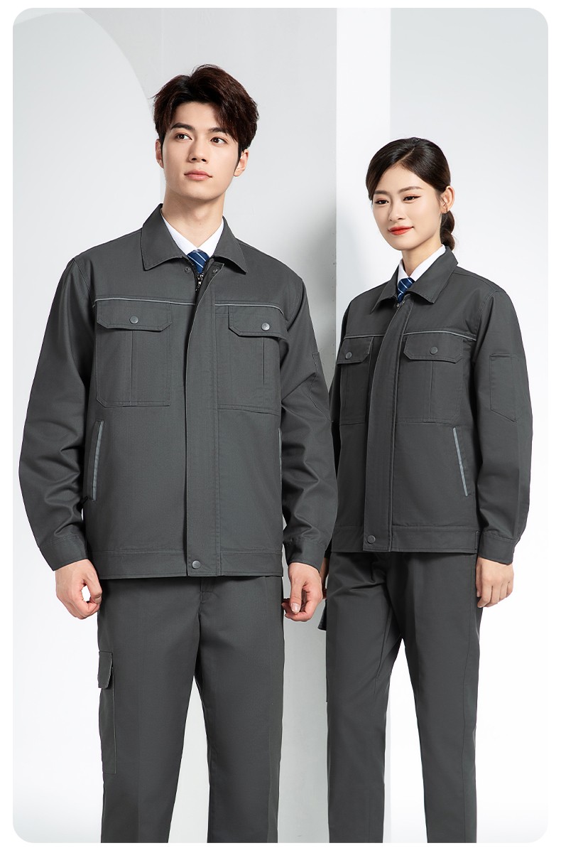 YM-092 春秋季工作服套裝定制男耐磨建筑工程工廠車間長(zhǎng)袖勞保服純色工裝(圖23)
