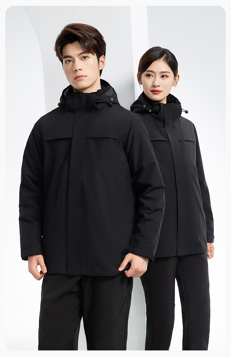 YJ-968 海源三合一沖鋒衣工作服男純色團(tuán)體企業(yè)工裝加絨保暖外套廠服定制(圖22)